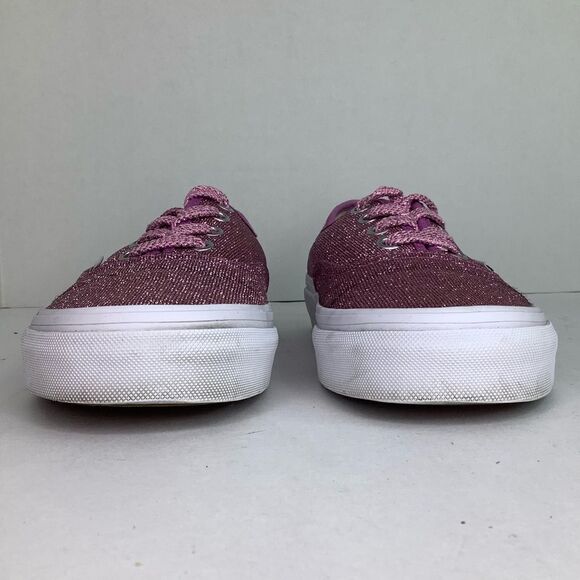 VANS Lurex Pink True Glitter Lace Tie Skater Sneakers Shoes Women Sz 7 Men 5.5 - Picture 6 of 10